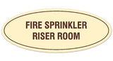 Signs ByLITA Oval FIRE SPRINKLER RISER ROOM Sign - Laser-Engraved Lettering | Durable ABS Plastic | Vibrant Colors | Powerful Foam Tape