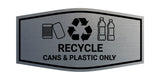 Fancy Recycle Cans & Plastic Only Wall or Door Sign