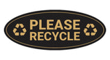 Signs ByLITA Oval Please recycle Sign - Laser-Engraved Lettering | Durable ABS Plastic | Vibrant Colors | Powerful Foam Tape