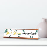 Shit Show Supervisor Desk Sign (2x8) | Durable Plate and Frame | Home Office Sarcastic Funny Desk Sign | Ideal Co-worker or Family Gift