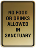 Signs ByLITA Portrait Round No food or drinks allowed in sanctuary Sign - Laser-Engraved Lettering | Durable ABS Plastic | Vibrant Colors | Powerful Foam Tape