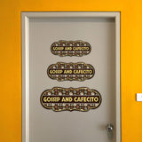 Designer Plus Gossip and Cafecito Door or Wall Sign | Funny Spanish Signs For Stores & Businesses