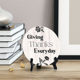 Giving Thanks Everyday Circle Table Sign with Acrylic Stand (5x5") | Religious Home Décor
