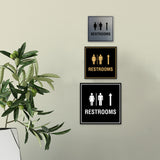 Square Restrooms Up Arrow Wall or Door Sign
