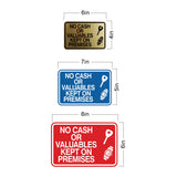 Signs ByLITA Classic Framed No Cash Or Valuables Kept On Premises Wall or Door Sign