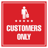 Signs ByLITA Square Customers Only Wall or Door Sign