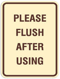 Signs ByLITA Portrait Round Please Flush After Use Sign - Laser-Engraved Lettering | Durable ABS Plastic | Vibrant Colors | Powerful Foam Tape