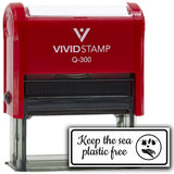 All Quality Keep The Sea Plastic Free Self-Inking Rubber Stamp | Business and Packaging Stamps