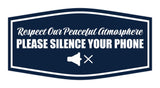 Signs ByLITA Fancy Respect Our Peaceful Atmosphere: Please Silence Your Phone Easy Installation | Durable Construction | Barbers | Grooming and Styling | Hair Wall or Door Sign