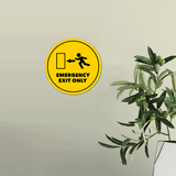 Circle Plus Emergency Exit Only Wall or Door Sign | Easy Installation | Office & Building Warning Signage