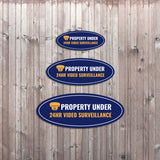 Oval Plus Property Under 24HR Video Surveillance Wall or Door Sign | Business and Home Security Signage