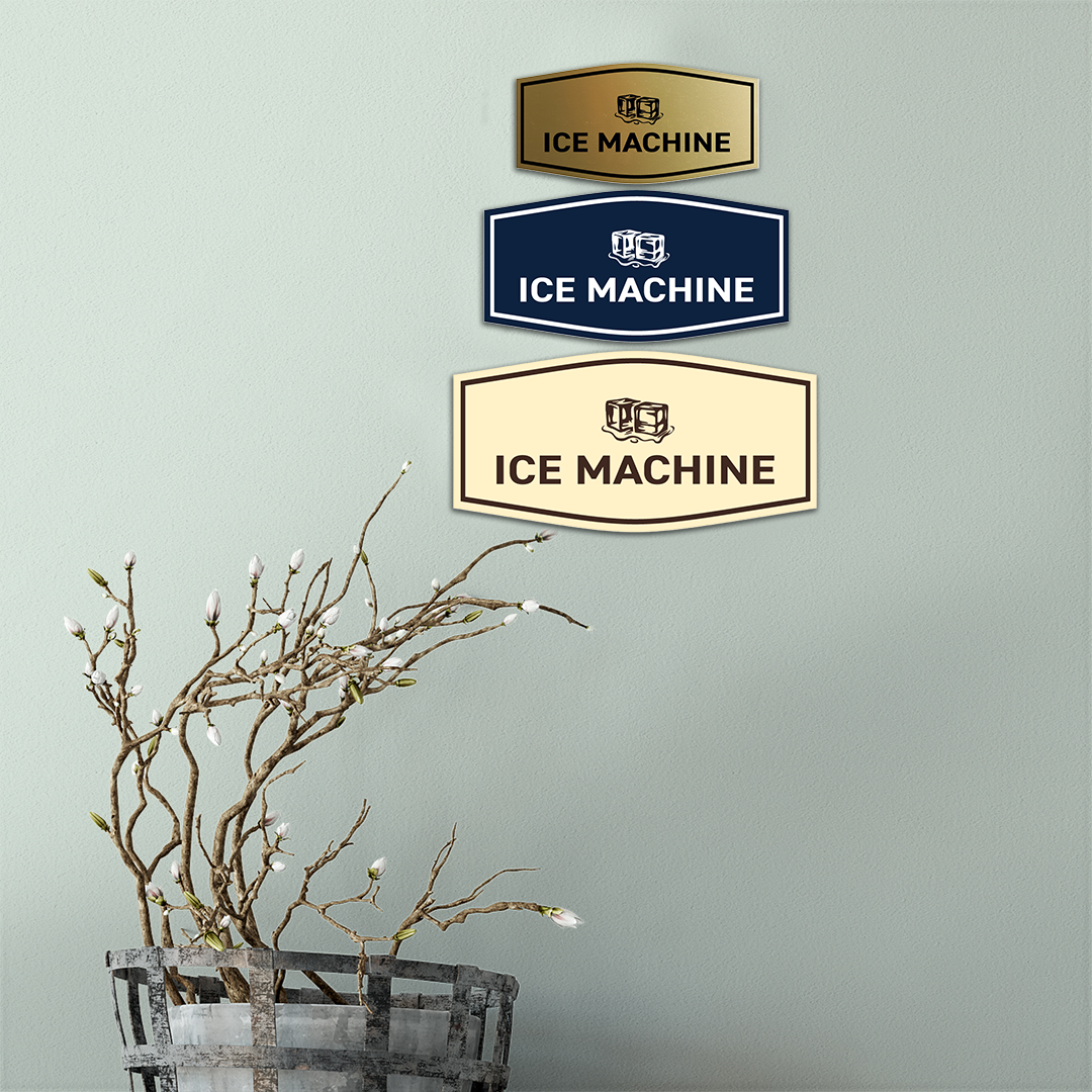 Fancy Ice Machine Wall or Door Sign
