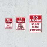 Portrait Round Plus No Parking Do Not Block Dumpster Door or Wall Sign | Health & Safety Signage