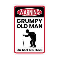 (未使用･未開封品)The Grumpy Old Picture Show Portrait Round Plus Warning Grumpy Old Man Do Not Disturb
