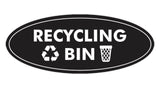 Signs ByLITA Oval Recycling bin Sign - Laser-Engraved Lettering | Durable ABS Plastic | Vibrant Colors | Powerful Foam Tape