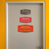 Signs ByLITA Fancy Protected by Veteran Vigilance: You've Been Warned! Easy Installation | Honor Veterans with Military Signs | US Pride | Businesses and Homes Wall or Door Sign