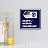 Square Plus Respect Honor Gratitude Wall or Door Sign | Police First Responders Appreciation Signage