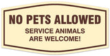 Signs ByLITA Fancy No pets allowed service animals are welcome Sign - Laser-Engraved Lettering | Durable ABS Plastic | Vibrant Colors | Powerful Foam Tape Wall or Door Sign
