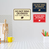 Signs ByLITA Classic Framed Do Not Ring Bell or Knock Please Text or Call Entrance Wall or Door Sign
