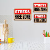 Classic Framed Plus Stress Free Zone Wall or Door Sign | Funny Home Decor
