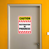 Portrait Round Plus Restoration In Progress Wall or Door Sign | Health And Safety Signage