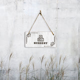 Nursery 5x10 Hanging Plus Wall or Door Sign | Religious Rustic Wood Sign