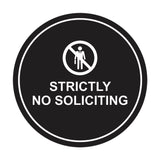 Circle Strictly No Soliciting Wall or Door Sign