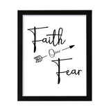 Faith Over Fear, Framed Inspirational Wall Art, Home Décor Prints