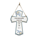 He is not afraid of bad news; his heart is firm, trusting in the Lord. Psalm 112:7 11.5" x 8" Cross Hanging Sign | Rustic Twine | Inspiring Religious Bible Decor