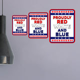 Classic Framed Plus Proudly Red, White, and Blue: American Home Door or Wall Sign | Easy Installation | Patriotic Stars and Stripes USA Pride Sign