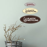 Signs ByLITA Oval Plastic recycling Sign - Laser-Engraved Lettering | Durable ABS Plastic | Vibrant Colors | Powerful Foam Tape