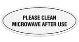 Signs ByLITA Oval Please Clean Microwave After Use Sign - Laser-Engraved Lettering | Durable ABS Plastic | Vibrant Colors | Powerful Foam Tape