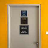 Signs ByLITA Square Allowed Capacity Door or Wall Sign | Spanish Bilingual Business And Office Signs