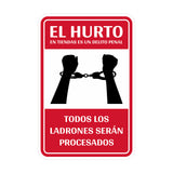 Portrait Round Plus El hurto En Tiendas Es Un Delito Penal Todos los Ladrones Serán Procesados Wall or Door Sign | Spanish Shoplifting Retailer Signage