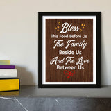 Designs ByLITA Bless This Food Before Us The Family Beside Us And The Love, Between Us, Wall Print Art | Religious Home Decor (Unframed or Framed)