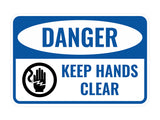 Classic Framed Plus Danger Keep Hands Clear Wall or Door Sign | Workplace Safety Compliance Signs