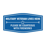 Signs ByLITA Fancy Military Veteran Lives Here Please Be Courteous With Fireworks Easy Installation | Honor Veterans with Military Signs | US Pride | Businesses and Homes Wall or Door Sign