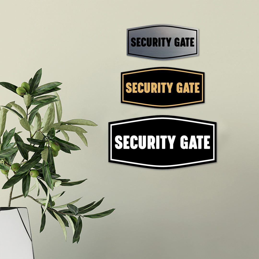 Fancy Security Gate Wall or Door Sign