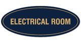 Signs ByLITA Oval Electrical Room Sign - Laser-Engraved Lettering | Durable ABS Plastic | Vibrant Colors | Powerful Foam Tape