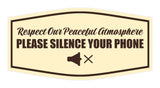 Signs ByLITA Fancy Respect Our Peaceful Atmosphere: Please Silence Your Phone Easy Installation | Durable Construction | Barbers | Grooming and Styling | Hair Wall or Door Sign