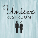 Signs ByLITA Unisex Restroom, Wood Color, Square Table Sign (5" x 5”)