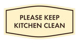 Signs ByLITA Fancy Please Keep Kitchen Clean Sign - Kitchen Signs | Durable Material | Cleaning Reminder | Easy Installation Wall or Door Sign