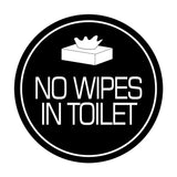 Signs ByLITA Circle No Wipes In Toilet Wall or Door Sign