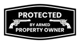 Fancy Protected by Armed Property Owner .45 Wall or Door Sign