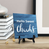 Signs ByLITA Hello Sweet Cheeks, Wood Color, Square Table Sign (5" x 5”)