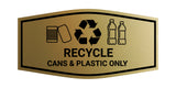 Fancy Recycle Cans & Plastic Only Wall or Door Sign