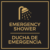 Signs ByLITA Square Emergency Shower Wall or Door Sign | Spanish Bilingual Business and Office Signs