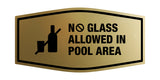 Signs ByLITA Fancy No Glass Allowed In Pool Area Outdoors Wall or Door Sign