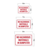 Classic Framed Plus No Hazardous Materials In Dumpster Door or Wall Sign | Health & Safety Signage