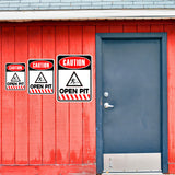 Portrait Round Plus Caution Open Pit Wall or Door Sign | Health And Safety Signage